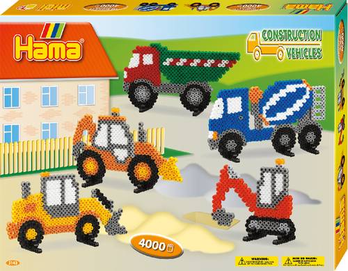 Vedes HAMA Bügelperlen Midi - Geschenkpackung Baufahrzeuge 3143