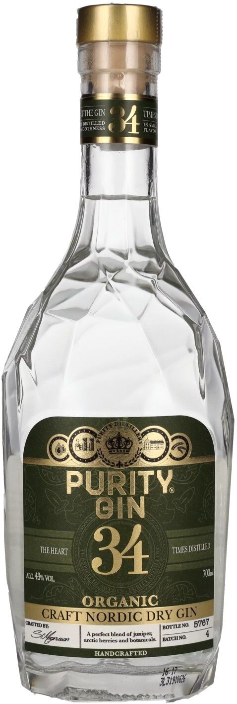 Purity Vodka & Gin Purity 34 CRAFT NORDIC Organic Dry Gin 43% Vol. 0,7l