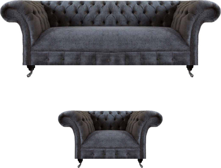 Polstermöbel Chesterfield Sofa Set met Textiel Stoffering