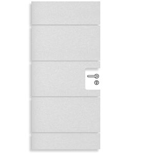 aixFOAM Akustikplatte DOORIE, Tür-Außenseite, Set, 86 x 198,5 x 5 cm, Filz & Schaumstoff, lichtgrau