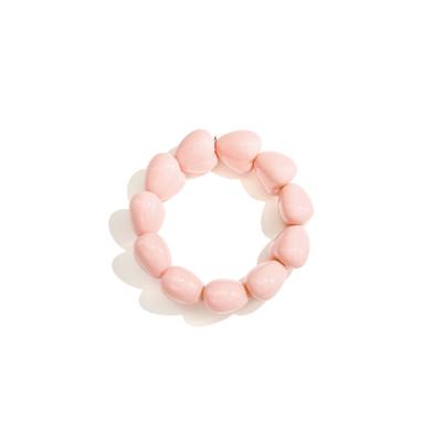 Perlenarmband ADELIA´S "LIVAYA Armbänder Armband Perlenarmband mit markantem Design", rosa (pfirsich), Armbänder, Damen, Edelstahl, Perlenarmband, trendig mit elf großen Perlen