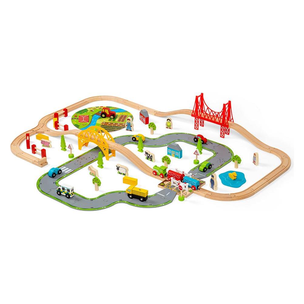 Bigjigs Strasse & Schiene Zug Set (BJT021)
