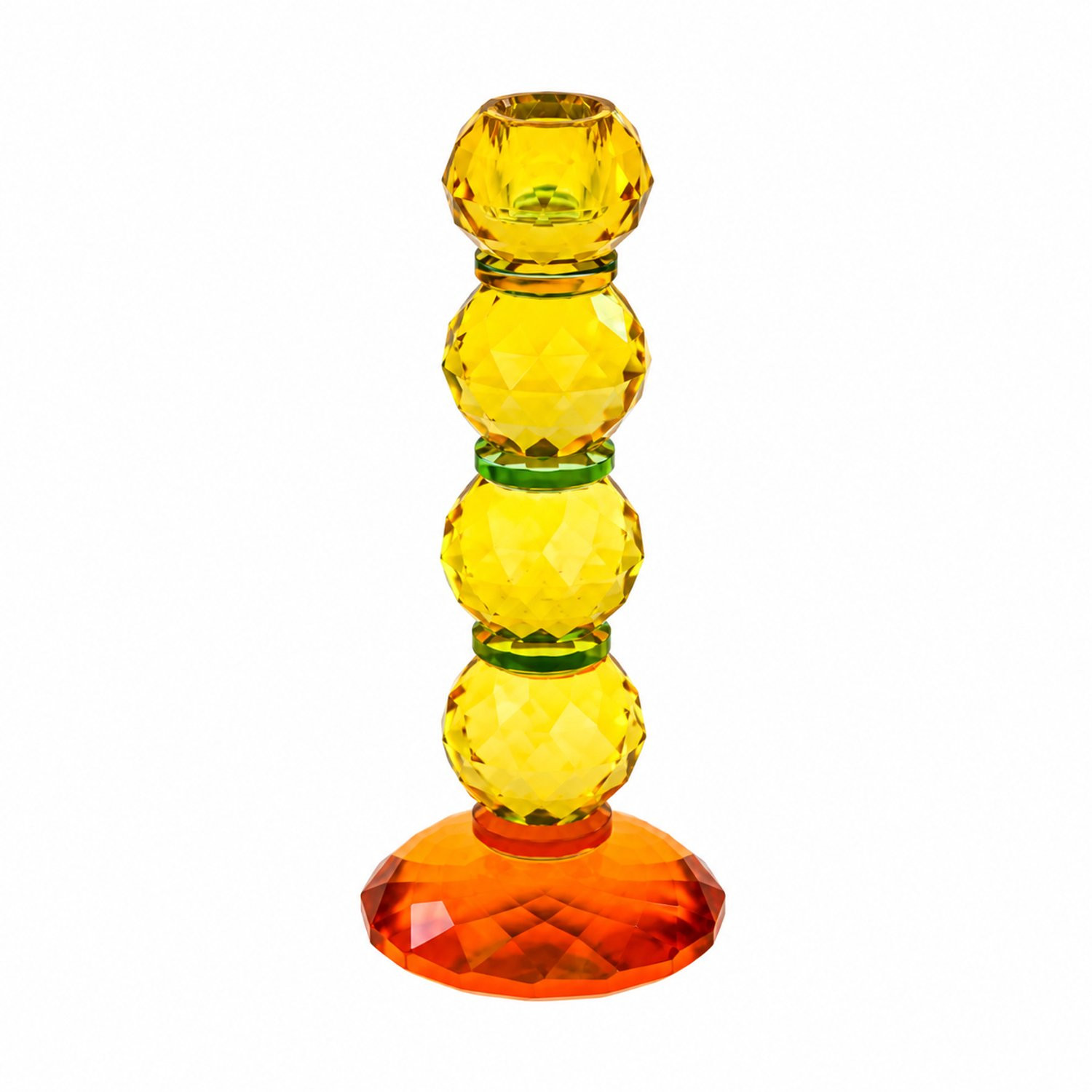 Werner Voß Fancy Crystal Kandelaar - Geel oranje - Hoogte: 22 cm