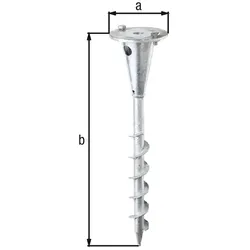 Alberts® Einschraub-Bodenhülse m.Platte f. unterschiedl.Halterungen, fvz, Länge 400 mm 657222