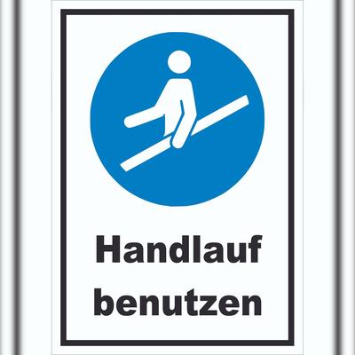 HB-Druck Handlauf benutzen Schild A3 (297x420mm)