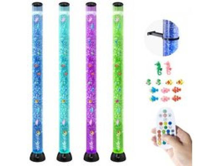 VEVOR Aquariumlamp 10x Vis Lavalamp Sfeerverlichting 150cm 16 Kleureffecten