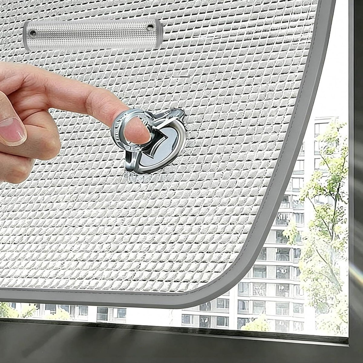 Grijs Raamfolie Privacy - Warmte Reflecterende Zonwering - 100 x 120 cm