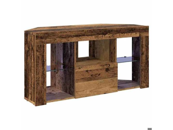 NOUVEAU Meuble télé - Meuble TV LED - Console TV - d'Angle 100x40x50cm - Bois ancien - 18265