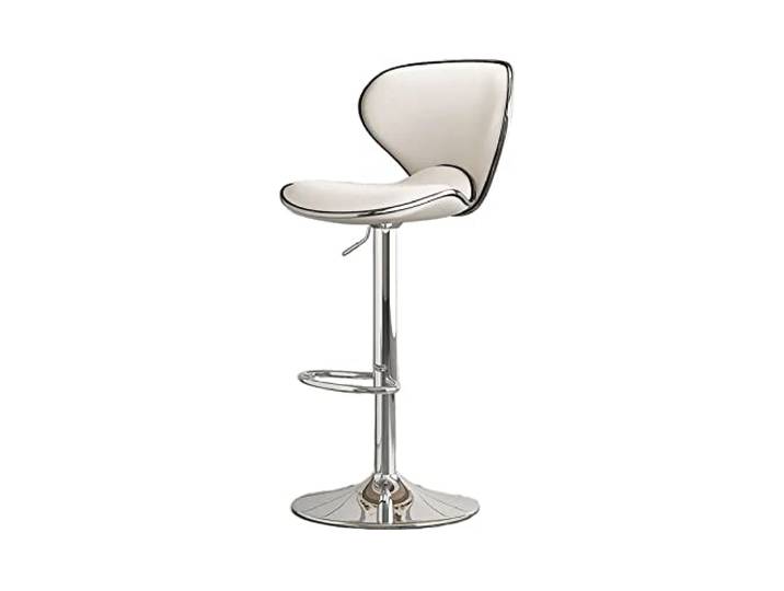 Barstühle Barhocker, Rückenlehne, höhenverstellbar (61–81 cm)(Weiß)