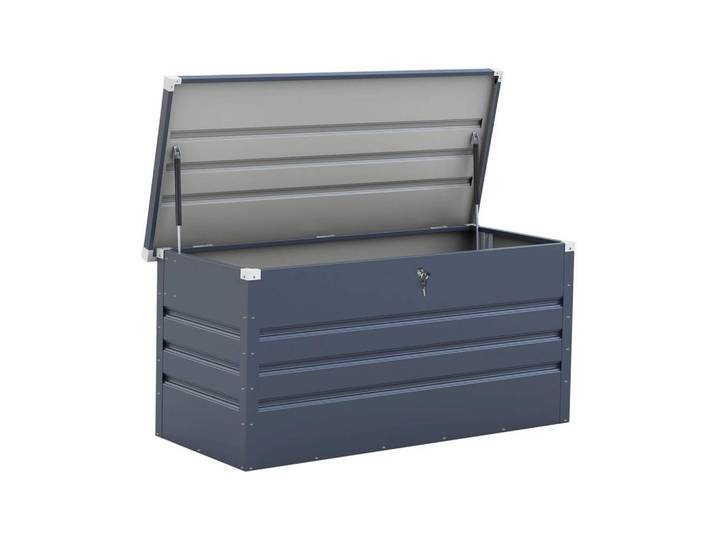 Habitat Garten Gartenschrank - Gartentruhe store Grau, Holz, 69x60x165 cm, Gartenzubehör, Geräteschränke