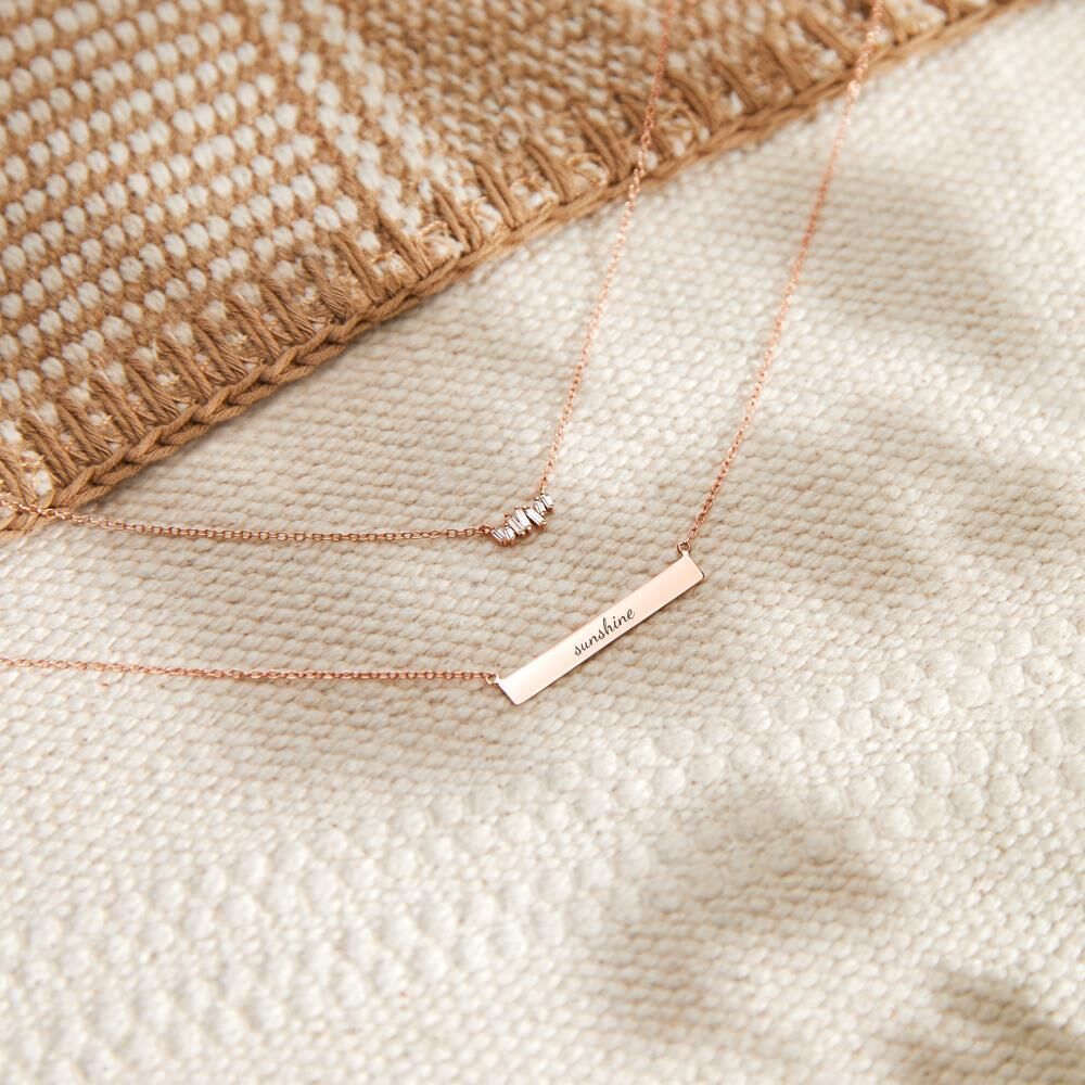 Unique Kette 925er Silber rosévergoldet Gravur rosé