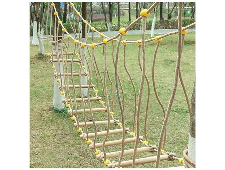 HAZEK Kindergarten Outdoor Brücke Kinder Sport Fitness Training Ausrüstung Massivholz Brücke Balance Brücke Klettern Brücke Spielzeug(Size:3m)