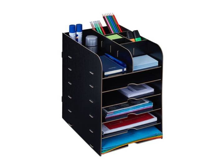 Relaxdays Organiseur bureau avec étagères
