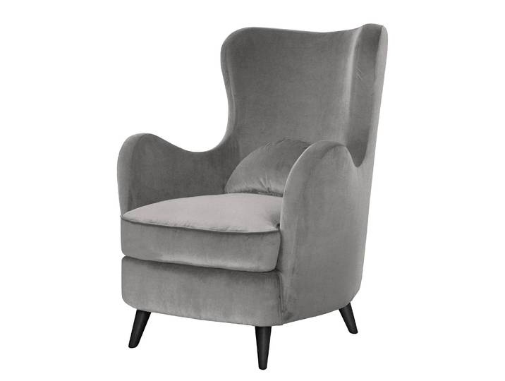 Sessel Moulton Grau/Grau Samt Onoli 83 x 103 x 90cm