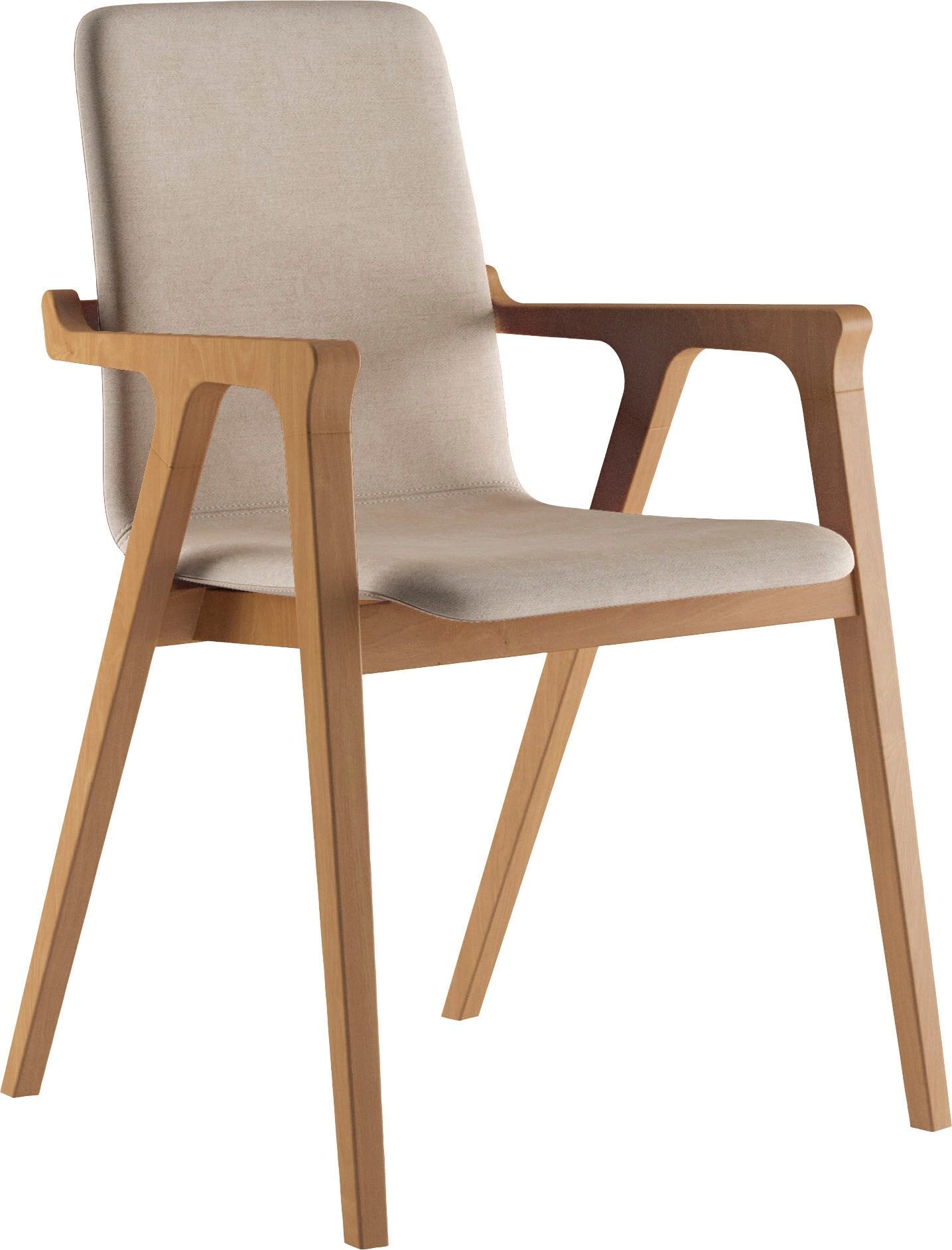 Armlehnstuhl HOME AFFAIRE "AXA", beige (beige, buche, beige), B:58cm H:88cm T:57cm, Polyester, Stühle, Armlehnstuhl