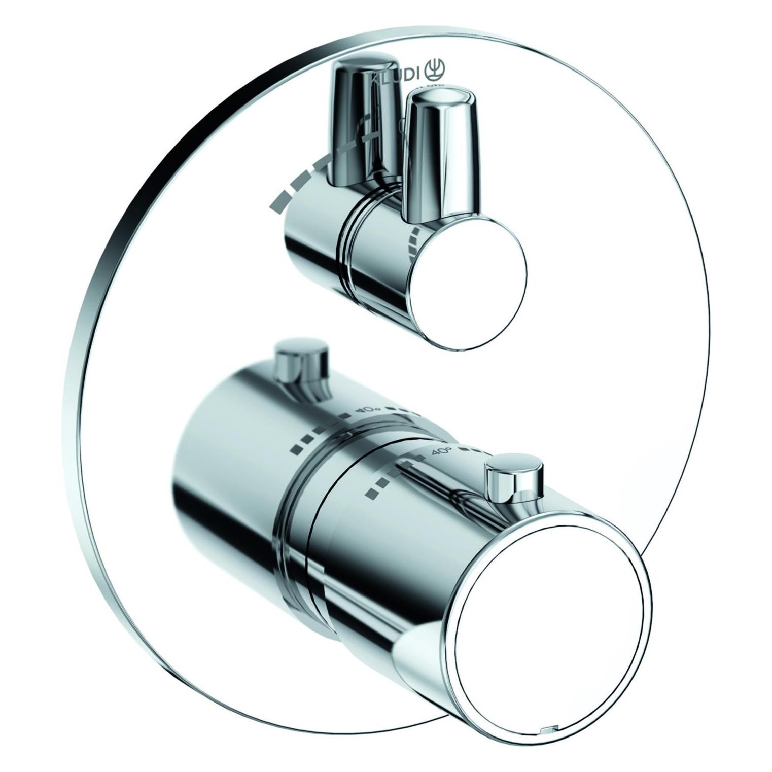 Kludi ZENTA SL Mitigeur thermostatique encastré pour douche, montage mural, blocage de l'eau chaude (388850545)