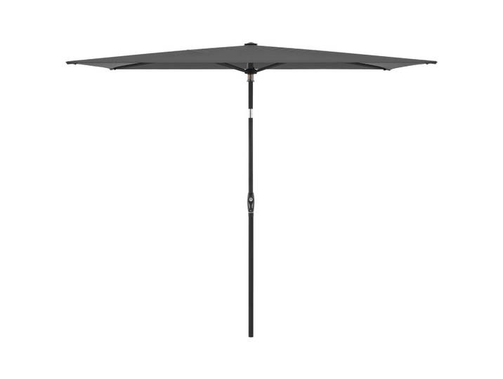 Dieter Knoll Sonnenschirm, Anthrazit, 230x150 cm, Knickgelenk, regenabweisend, stabile Strebegelenke, LED-Beleuchtung, Ein/Aus-Schalter, externe Beladung möglich, geeignet für Balkon, höhenverstellbar, Sonnenschutz, Sonnenschirme