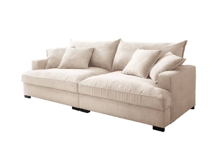 Big Sofa Cord creme - 242 cm - Nosagunterfederung - TRIBECCA