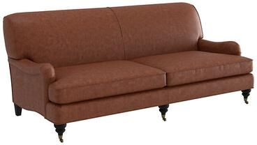 Janelle Leather Sofa - Tobacco Leather, Tobacco Fossil - Ballard Designs