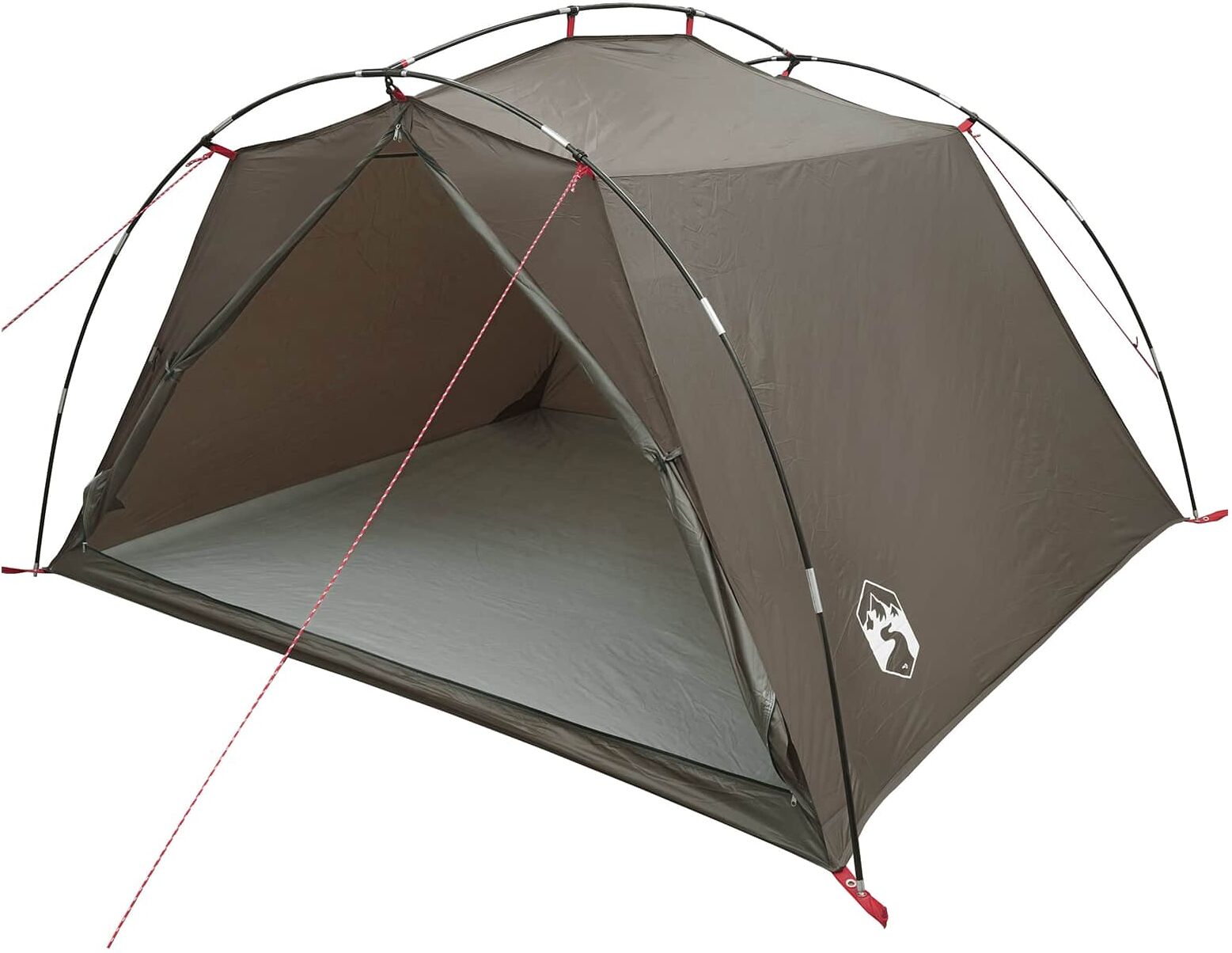 vidaXL Tente tunnel 4 personne Marron et gris
