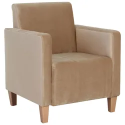 SESSEL Karol Bezug Samtvelours Buche natur / sand