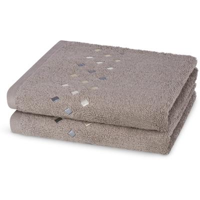 Handtücher ROSS "Stoneline", beige (flanell), B:50cm L:100cm, Frottier, Baumwolle, Handtücher, aus feinster Baumwolle