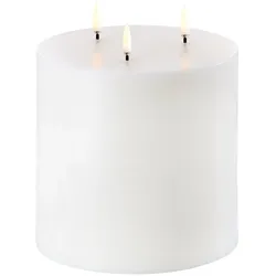 Uyuni LED Stumpenkerze 15x15cm Nordic White 3-Docht