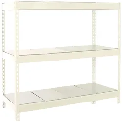 Proregal Schwerlastregal METAL BEAST THREE | HxBxT 150x120x75cm | Fachlast 600kg | Weiß