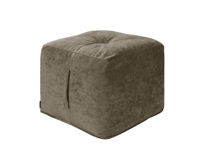 Sitzwürfel Piton Samt 47 x 42 x 47cm Braun/Braun