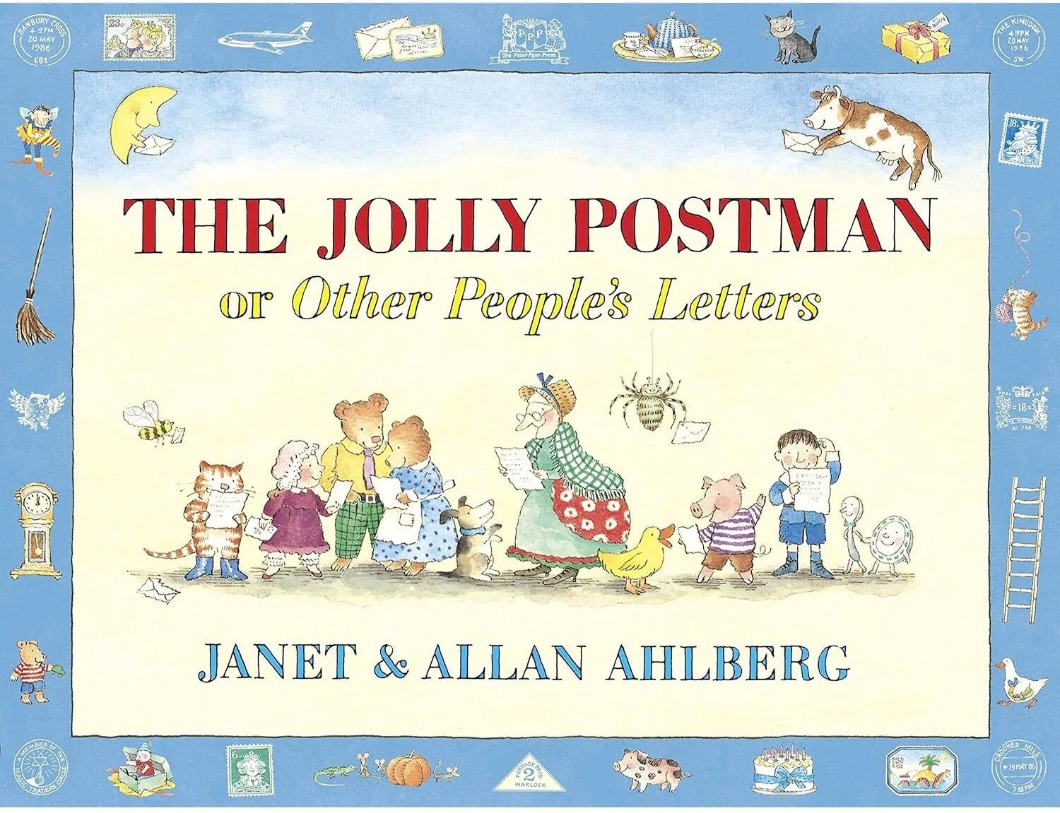 The Jolly Postman or Other People's Letters by Allan & Janet Ahlberg - Puffin Hardback - Interactive Pull-Out Letters - Ages 5-7 - Classic Picture Book Gift