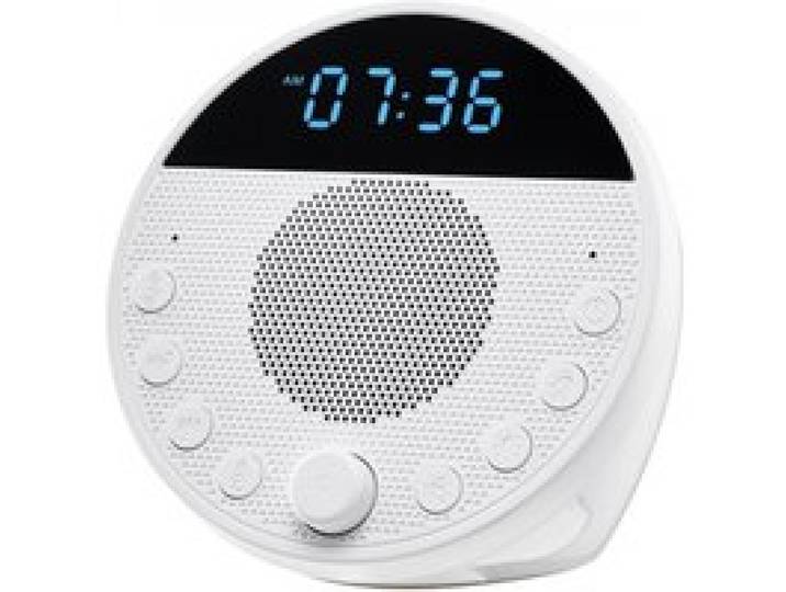 VEVOR Einschlafhilfe, White Noise Machine, 18 Musktitel, 7-farbiges Nachtlicht, 6-in-1-Soundmaschine mit weißem Rauschen & zwei Alarmen, APP, automatischer Abschalttimer & Speicherfunktion