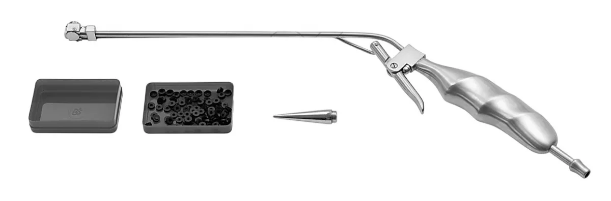 Zepf medical instruments GmbH Haemorrhoidal Saugligator 8 mm, 90° gewinkelt, komplett mit 100 Gummiringen 68-4318-08