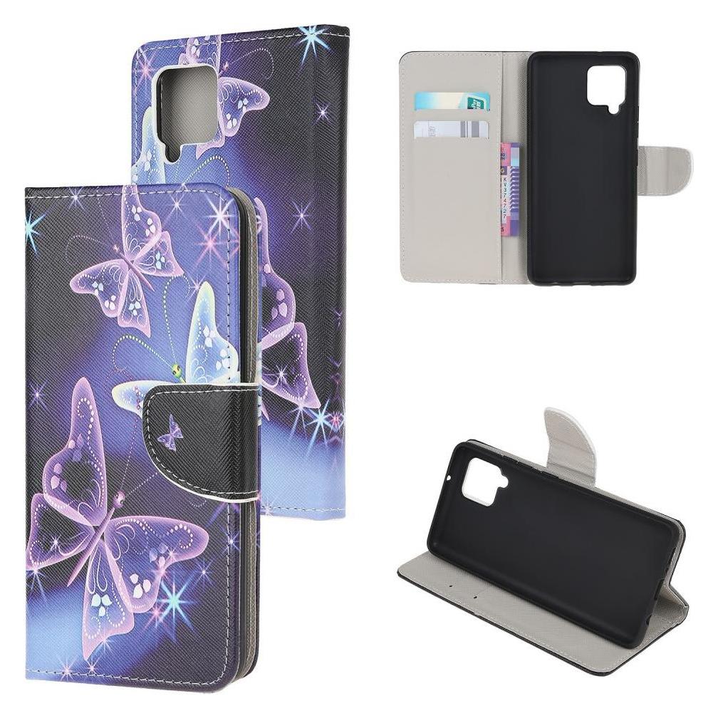 Cover-Discount Galaxy A42 - Leder Hülle Schmetterlinge violett (Samsung Galaxy A42 5G) (101230890J)