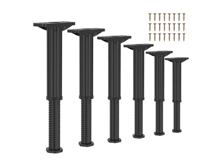 Bettstützfüße 6/4 Stück 19–32 cm verstellbare Metallbett-Mittelstützbeine Ersatzbeine, Rahmenunterstützung, höhenverstellbar(Drilling19-32 6Pcs)