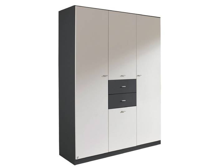 Kleiderschrank LANDSBERG 136 x 197 cm Grau metallic/weiß