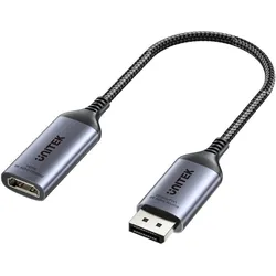 Unitek Adapter from DisplayPort 14 to HDMI 21, 8K60Hz (DisplayPort, HDMI), Video Adapter, Grau