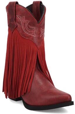 Dan Post Boots Happy Trails Y (Girls' Youth) Casual in Red, Size 3.5 Youth D, Leather