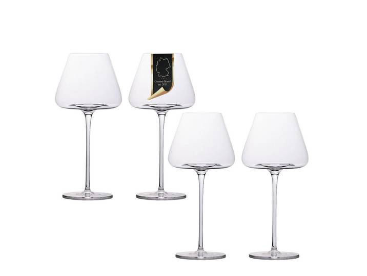 Intirilife Weingläser 600 ml (4er Set), Transparent, Glas, 0.6 L, leicht zu reinigen, Glas, Weingläser