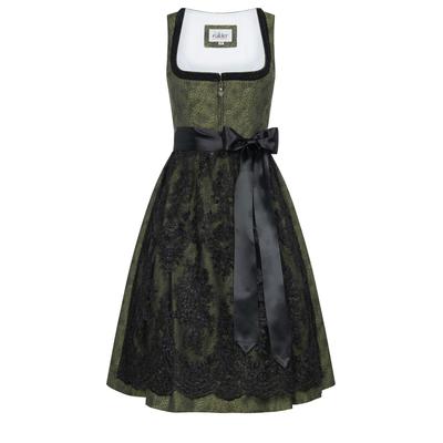 Dirndl NÜBLER "Midi Dirndl Leo", Damen, Gr. 42, EURO, grün, Obermaterial: 100% Viskose CV., Kleider