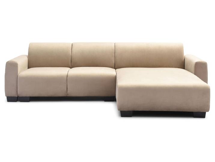 MENZZO Canapé d'angle moderne 287cm Wallis Velours Taupe