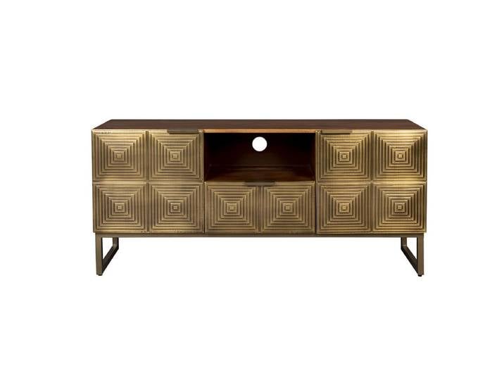 Sideboard Valendo – aus Mangoholz in Gold - Gold - Luxusbetten24