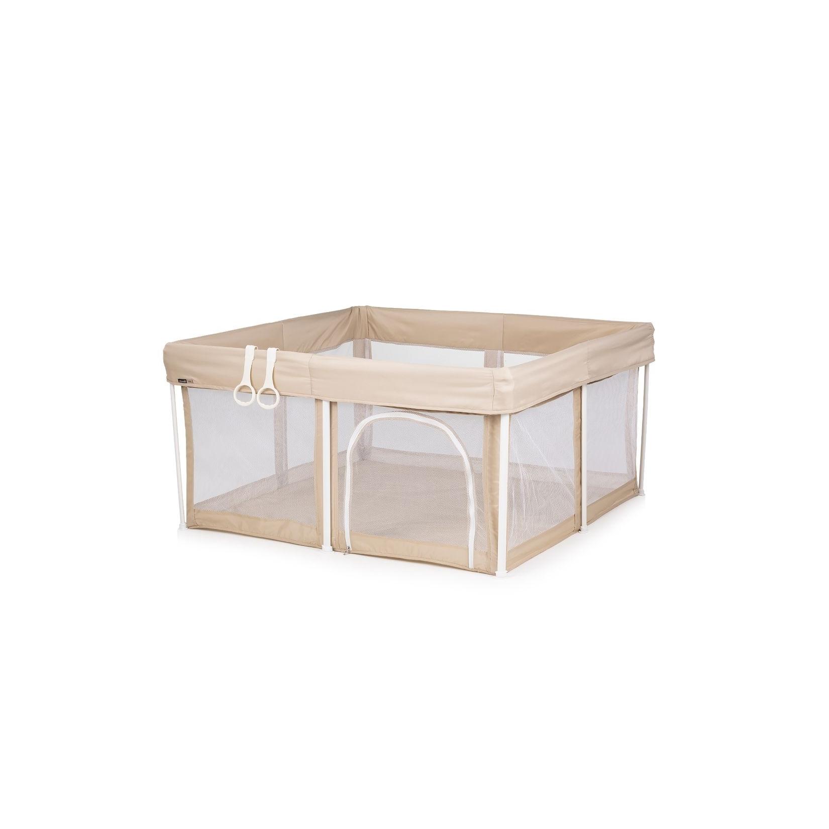 Chipolino Laufstall Vibe 120 x 120 cm klappbar Reißverschluss Eingang Belüftung beige