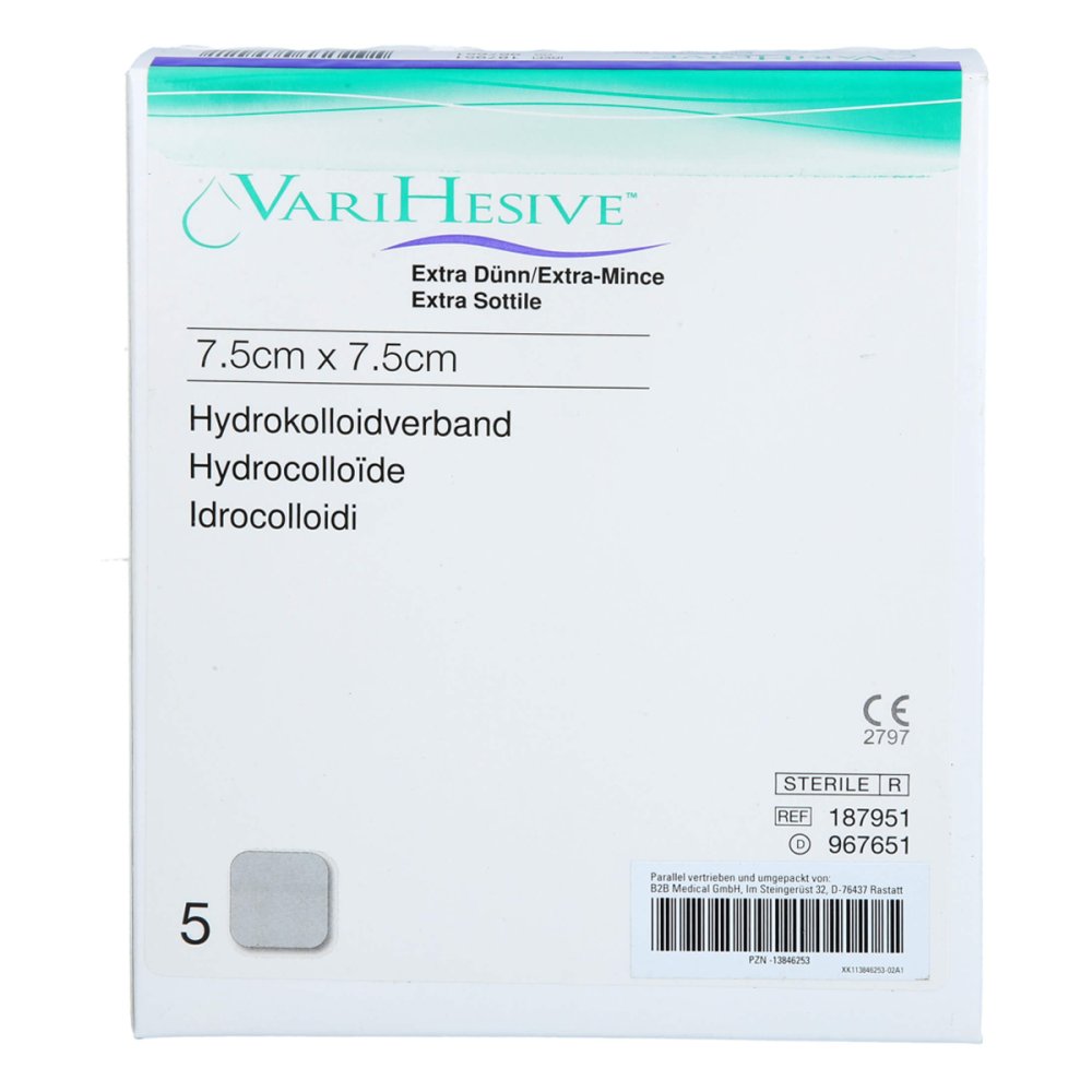 B2B Medical GmbH Varihesive extra dünn 7,5x7,5 cm Hkv hydroaktiv 13846253