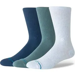 STANCE Unisex Socken 3er Pack - Icon, Logo, Basic, Crew Socken, Größe 38-42 in Weiß Weiß