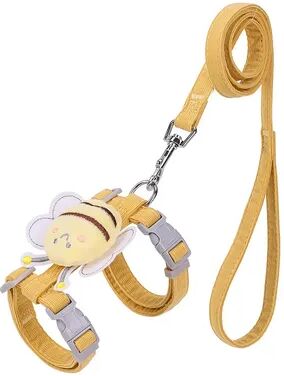 Multicon Wholesale Hub Adjustable Cat Harness Leash Collar Set With Cartoon Bee Design, Double Layer Dog Harness For Small Medium Pets yellow s (1.5 4kg Of Pet)