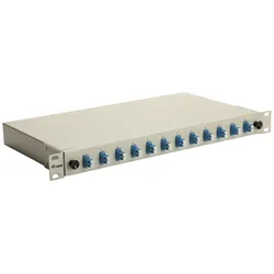 Equip 12-Port-Glasfaser-Spleißbox, LC-Duplex, OS2, 1 HE, ausgestattet, Grau