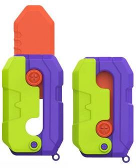Uplift Treasures 3D Printed Carrot Fidget Toy Folding Puzzle 1pc c1 Green