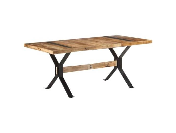 TUERYAFEK Esstisch 180x90x76 cm aus Rauem Mangoholz mit Stahlbeinen Raues Mangoholz, Industriestil, pulverbeschichtete Stahlbeine, robust, langlebig, 180x90x76 cm