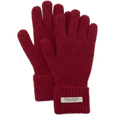 Strickhandschuhe CHILLOUTS "Vala Glove", Damen, rot, Strick, Obermaterial: 100% Polyester, Handschuhe, Unisex Strickhandschuhe für Herbst und Winter