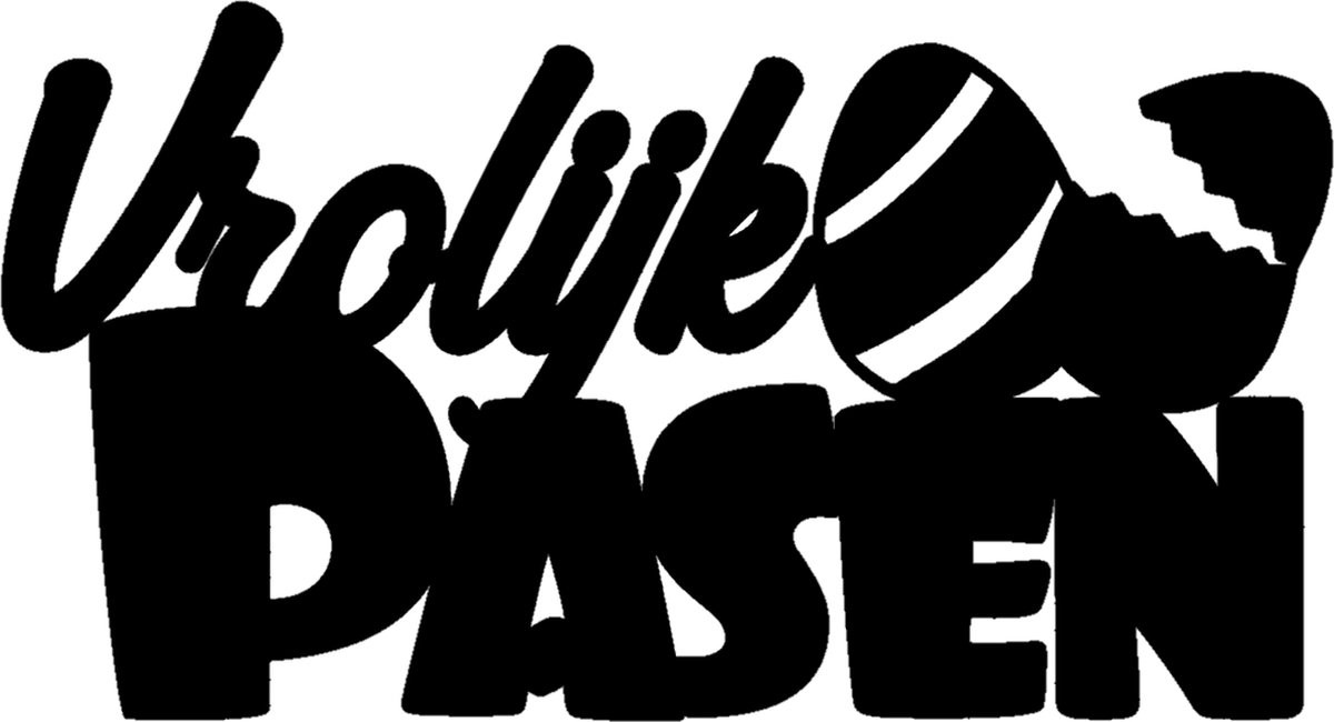 Little1gifts Raamsticker Pasen - Vrolijk Pasen met paaseieren - XL - Zwart